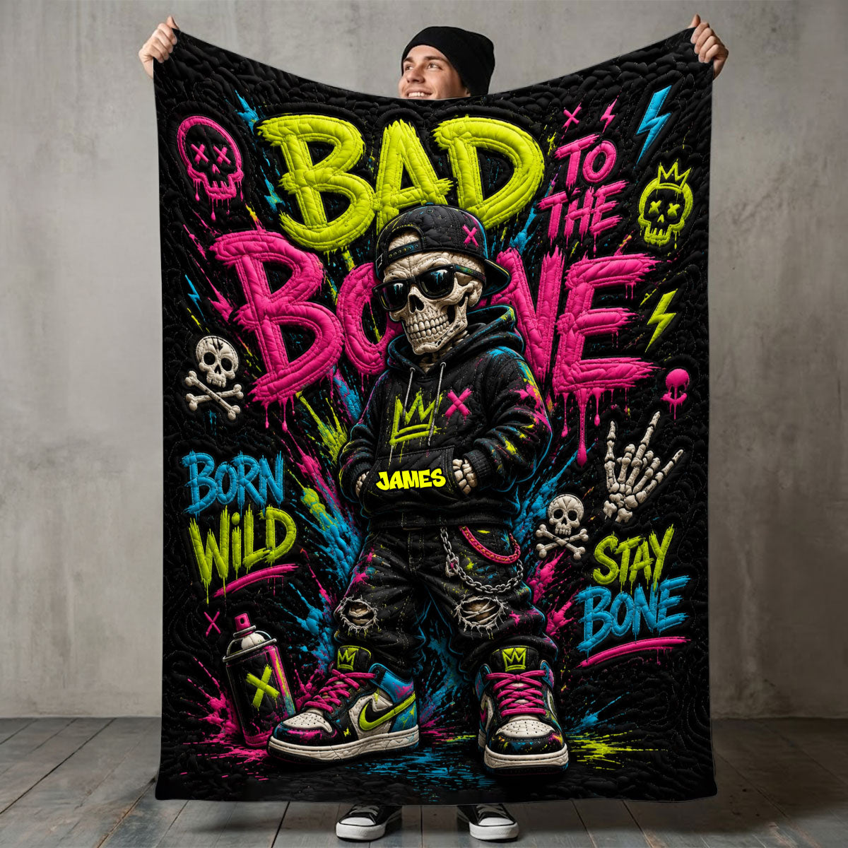 Bleib Cool - Personalisierte Skull-Decke