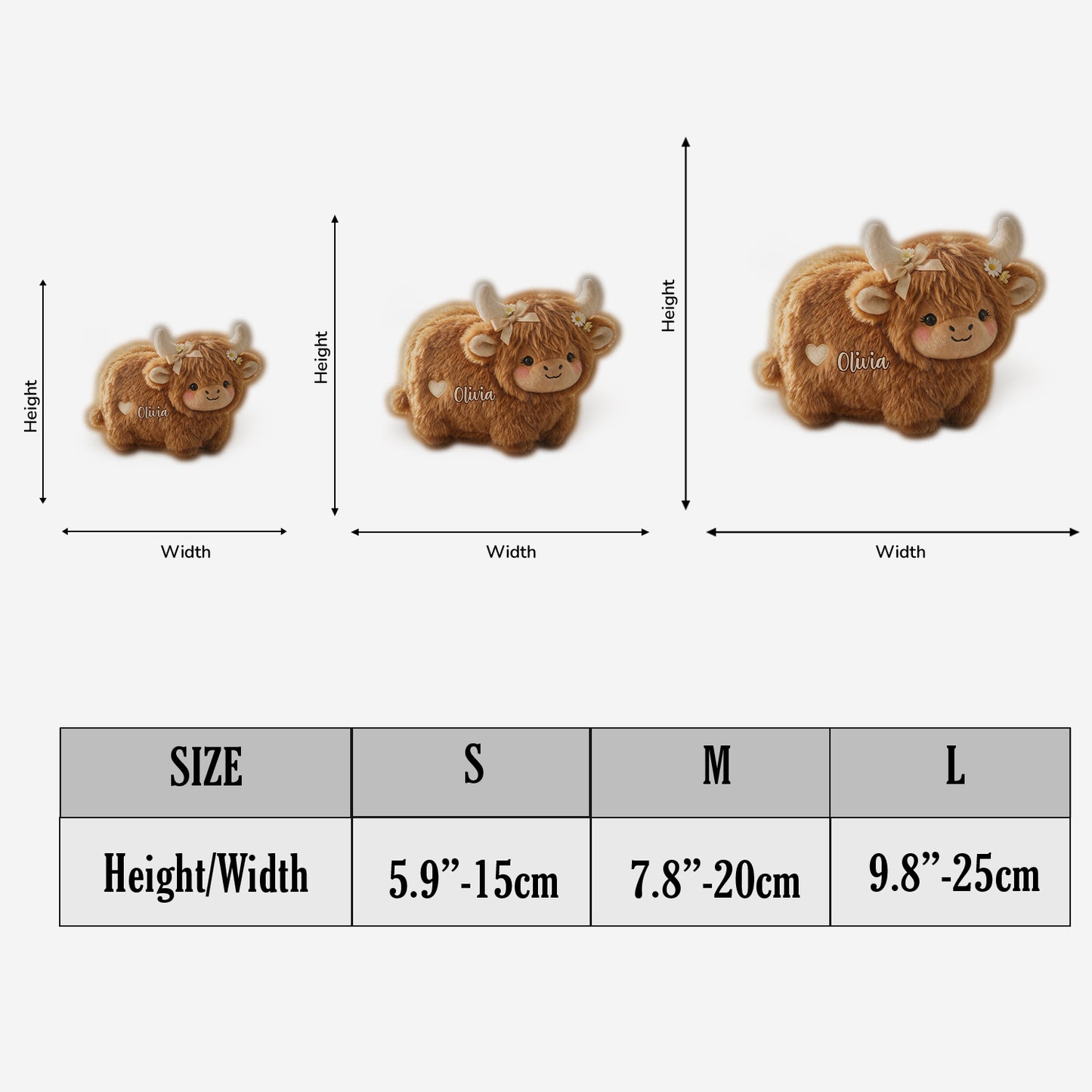 Adorable Highland Blooms - Personalized Highland Cow Plush Pouch