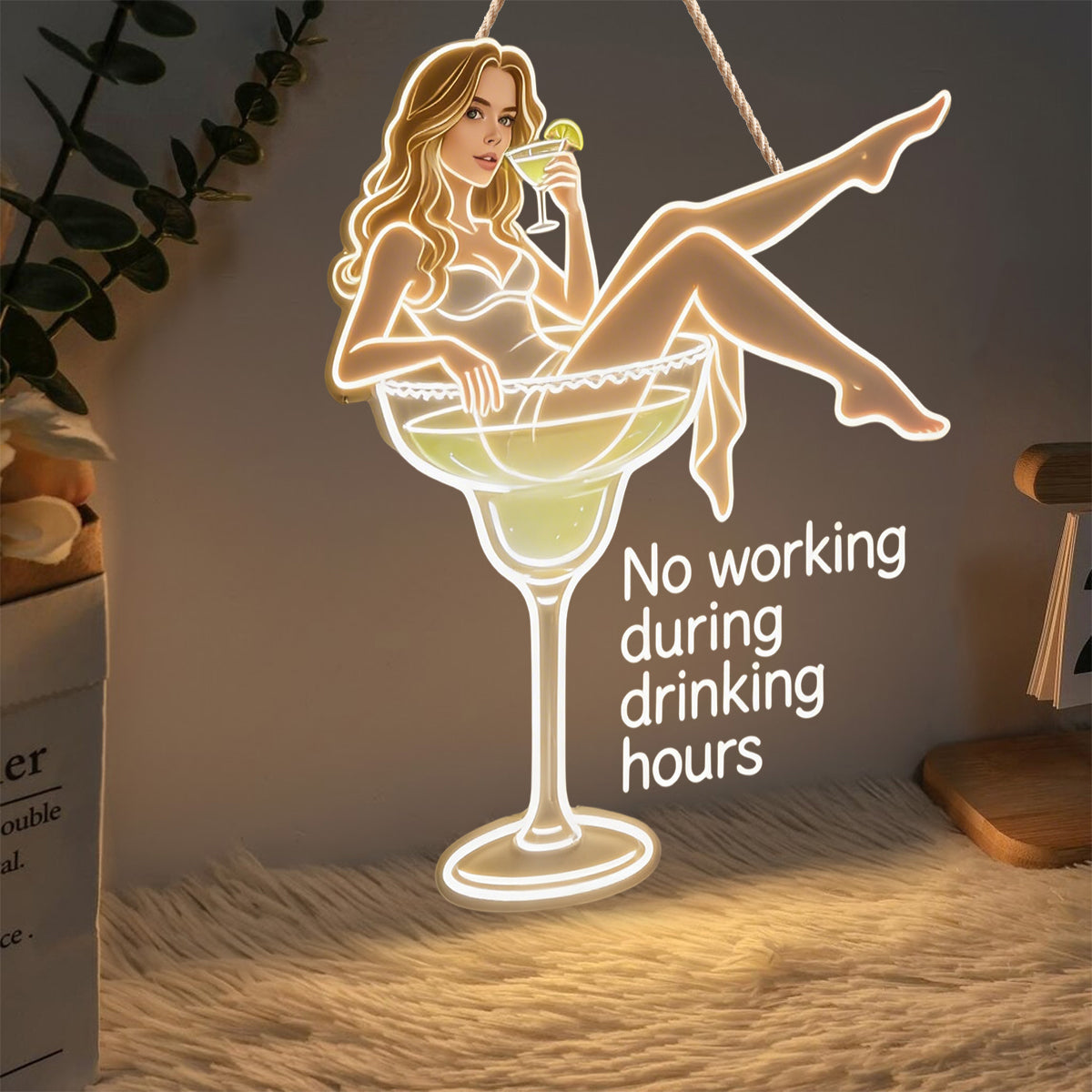 Custom Photo & Drink Cocktail Lovers - Personalized Cocktail LED Light Acrylic Sign