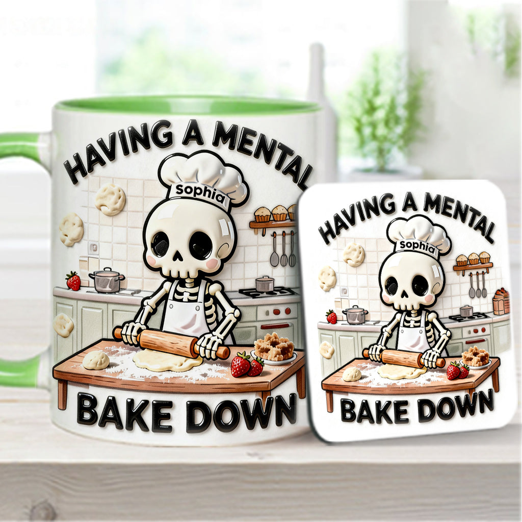 Se détendre en cuisinant - Mug et sous-verre personnalisés pour la pâtisserie