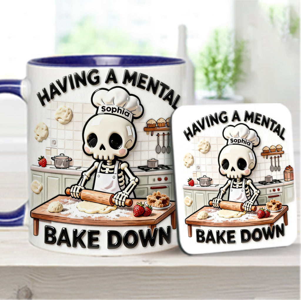 Se détendre en cuisinant - Mug et sous-verre personnalisés pour la pâtisserie