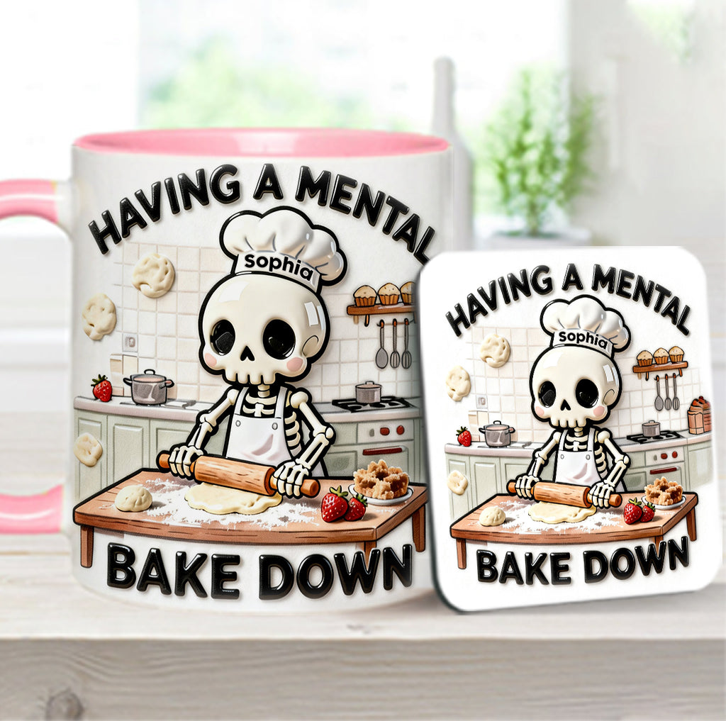 Se détendre en cuisinant - Mug et sous-verre personnalisés pour la pâtisserie