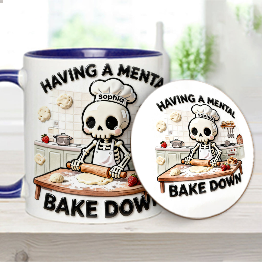 Se détendre en cuisinant - Mug et sous-verre personnalisés pour la pâtisserie