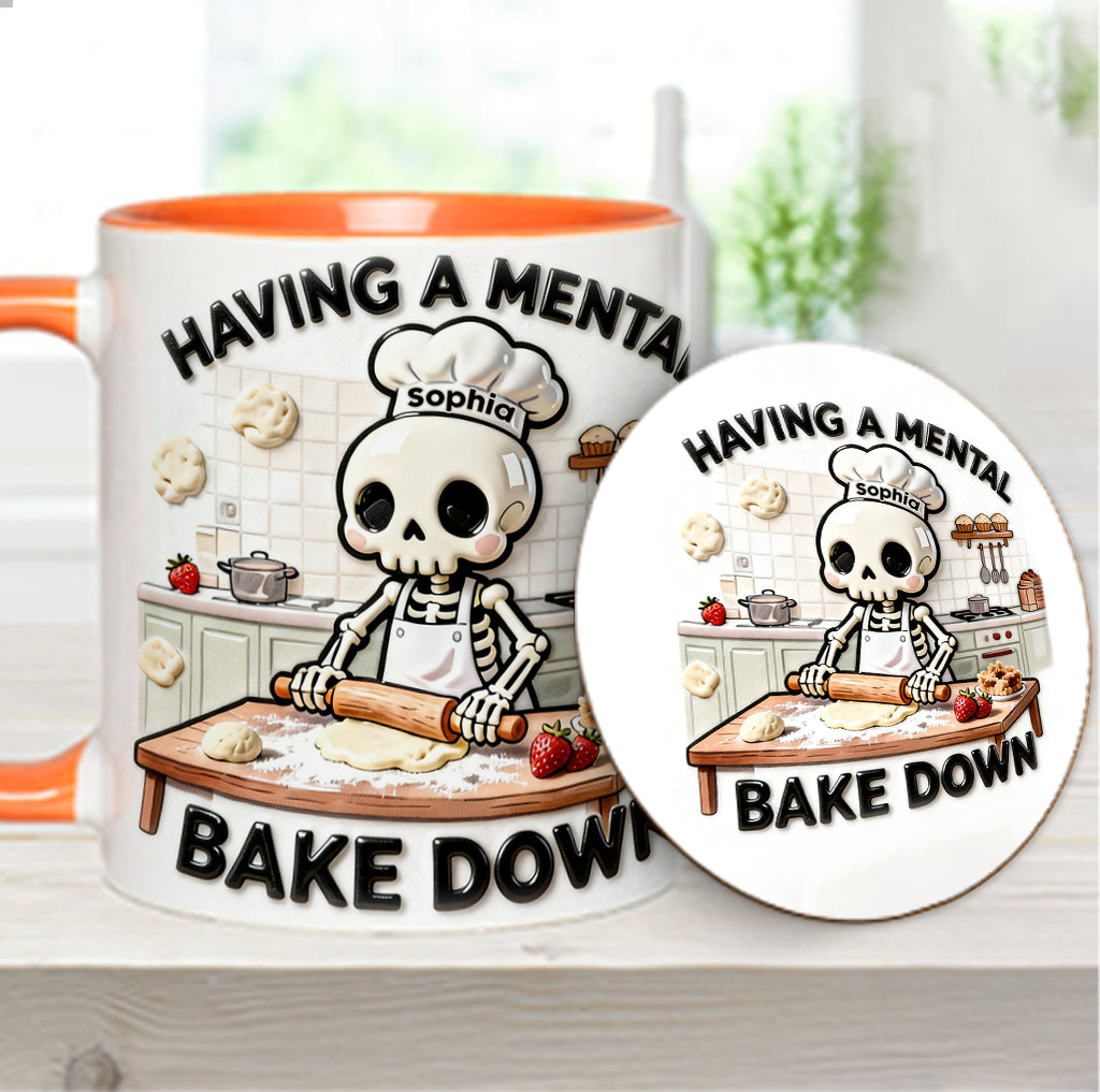 Se détendre en cuisinant - Mug et sous-verre personnalisés pour la pâtisserie