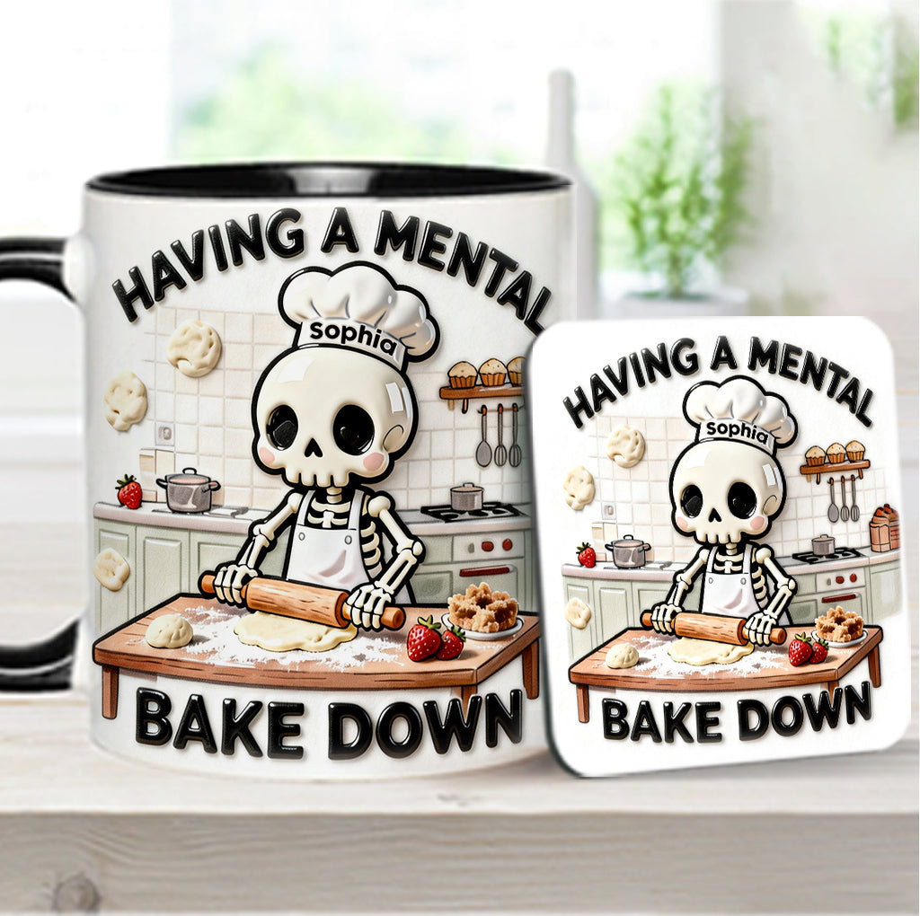 Se détendre en cuisinant - Mug et sous-verre personnalisés pour la pâtisserie