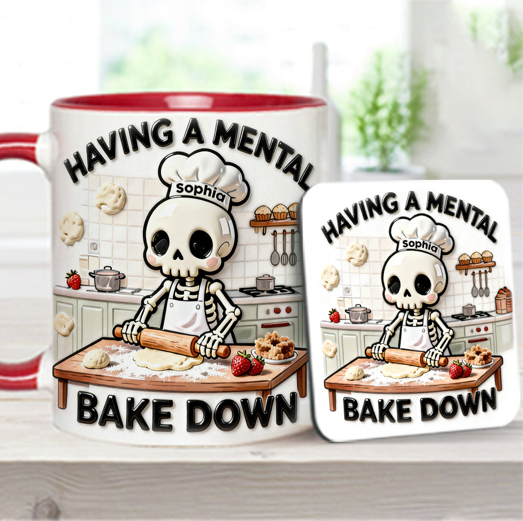 Se détendre en cuisinant - Mug et sous-verre personnalisés pour la pâtisserie