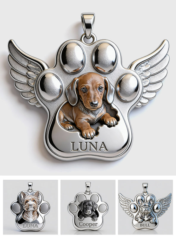 In Loving Memory - Personalized Memorial Shaped Acrylic Pendant Necklace