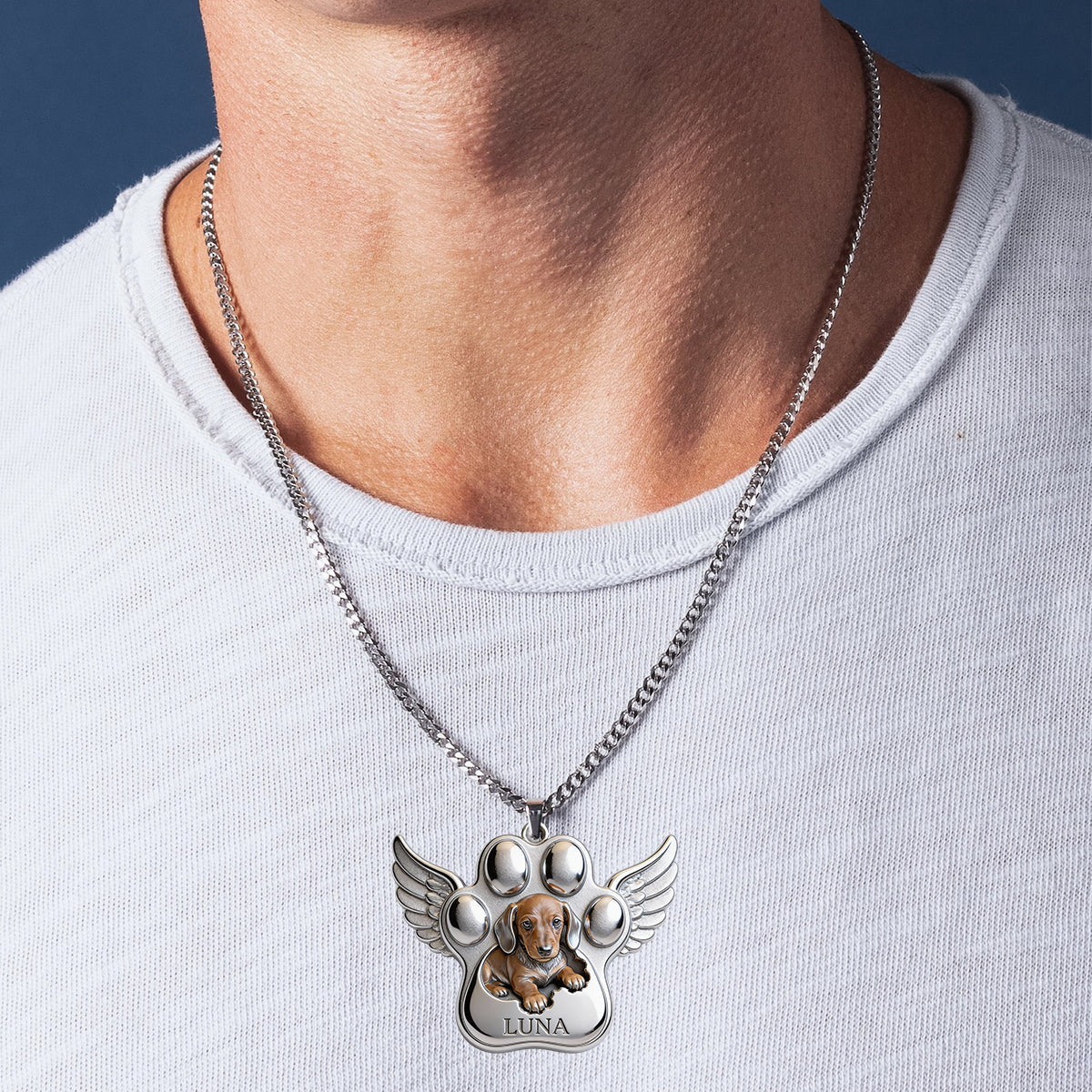 In Loving Memory - Personalized Memorial Shaped Acrylic Pendant Necklace