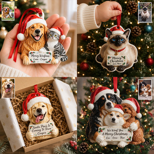 Kleines Weihnachten - Personalisierte Premium 3D Hundedekoration