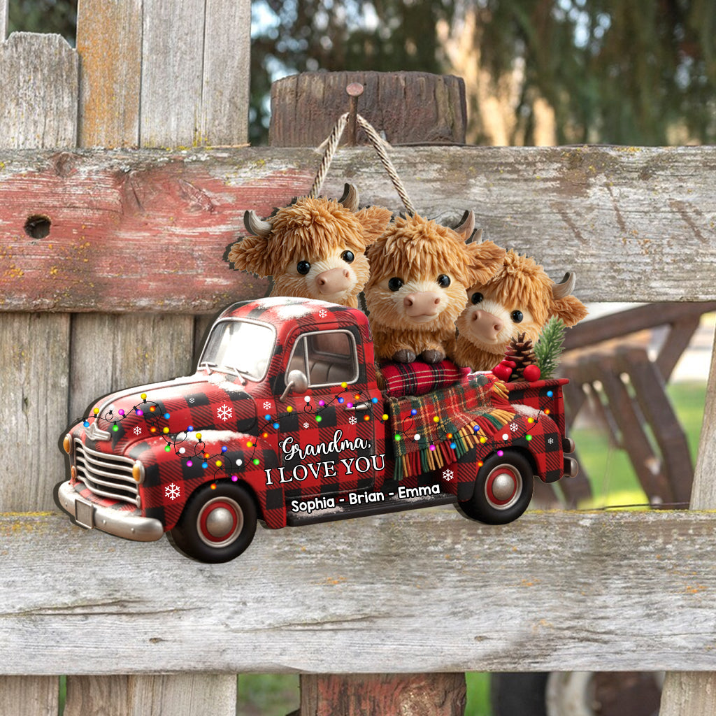 Grandma We Love You - Personalized Grandma Custom Shaped Wood Sign