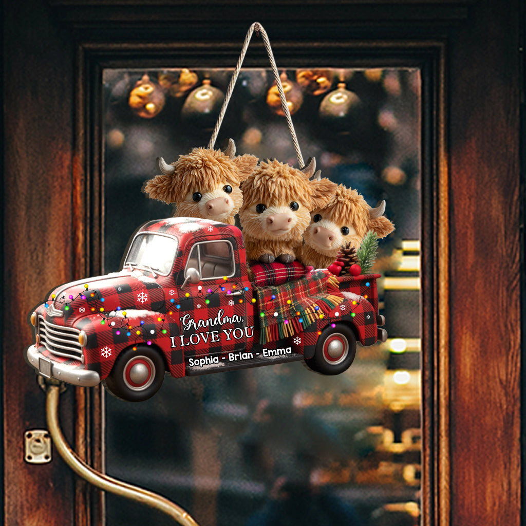 Grandma We Love You - Personalized Grandma Custom Shaped Wood Sign