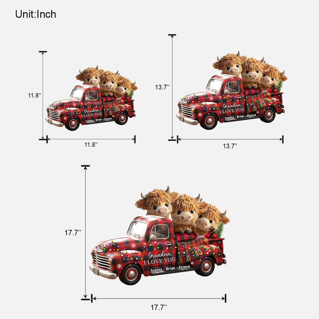 Grandma We Love You - Personalized Grandma Custom Shaped Wood Sign