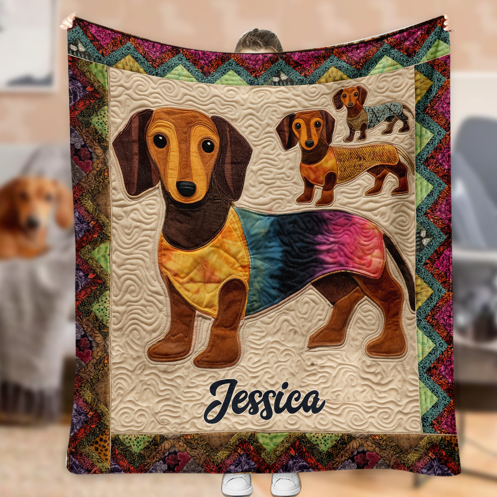 Life Is Better With Dogs - Personalized Dachshund Blanket