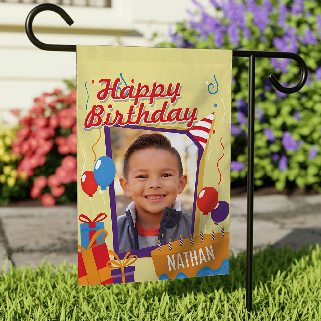 Happy Birthday - Personalized Birthday Garden Flag