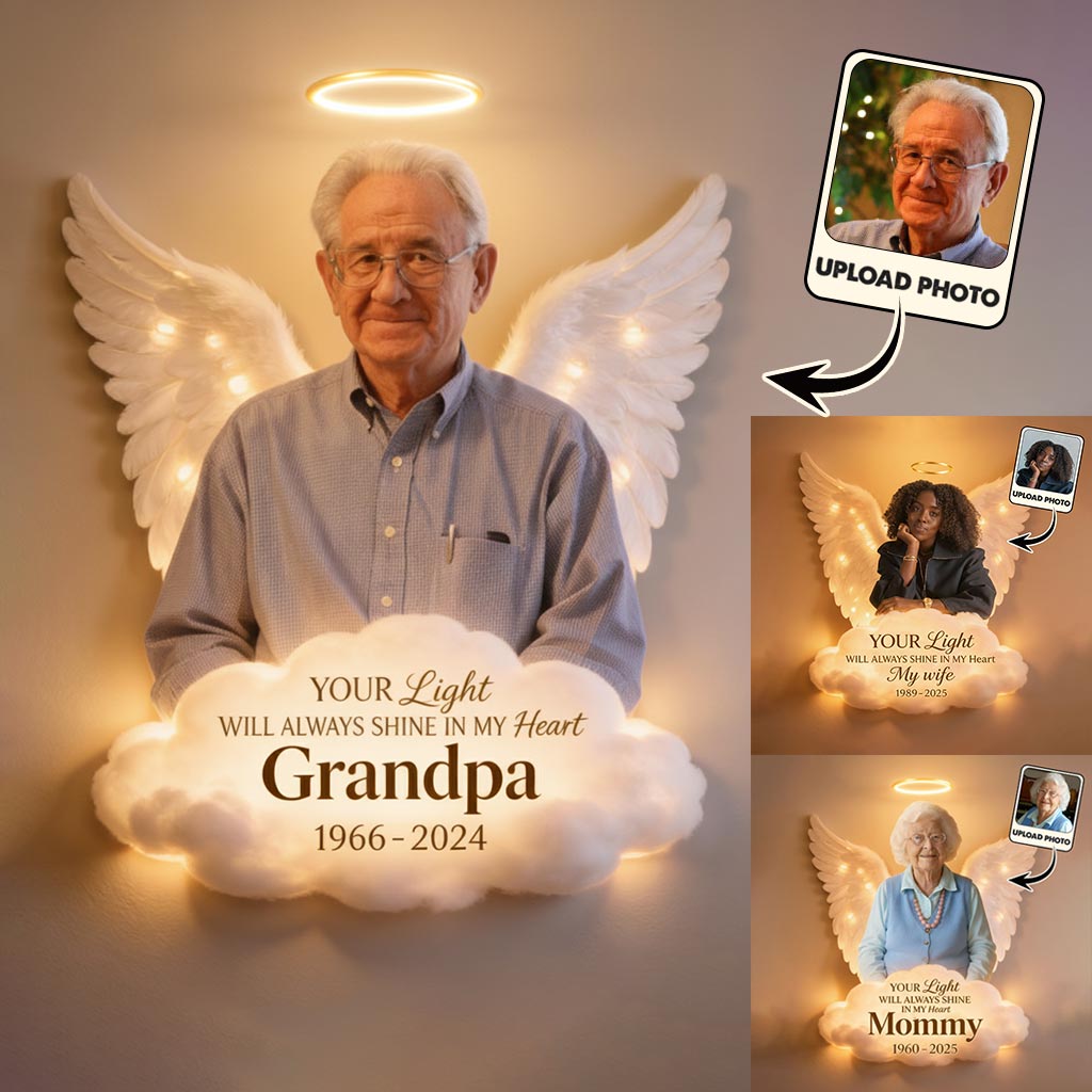 Angel Memorial - Personalized Memorial LED Light Acrylic Sign