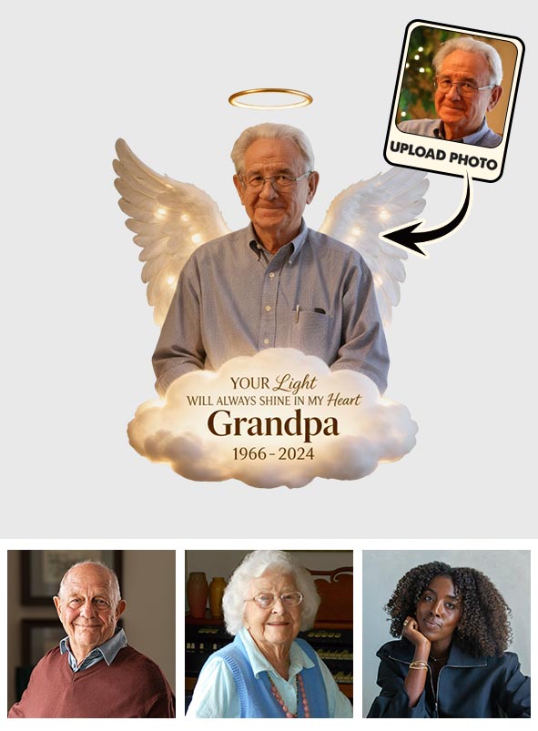 Angel Memorial - Personalized Memorial LED Light Acrylic Sign