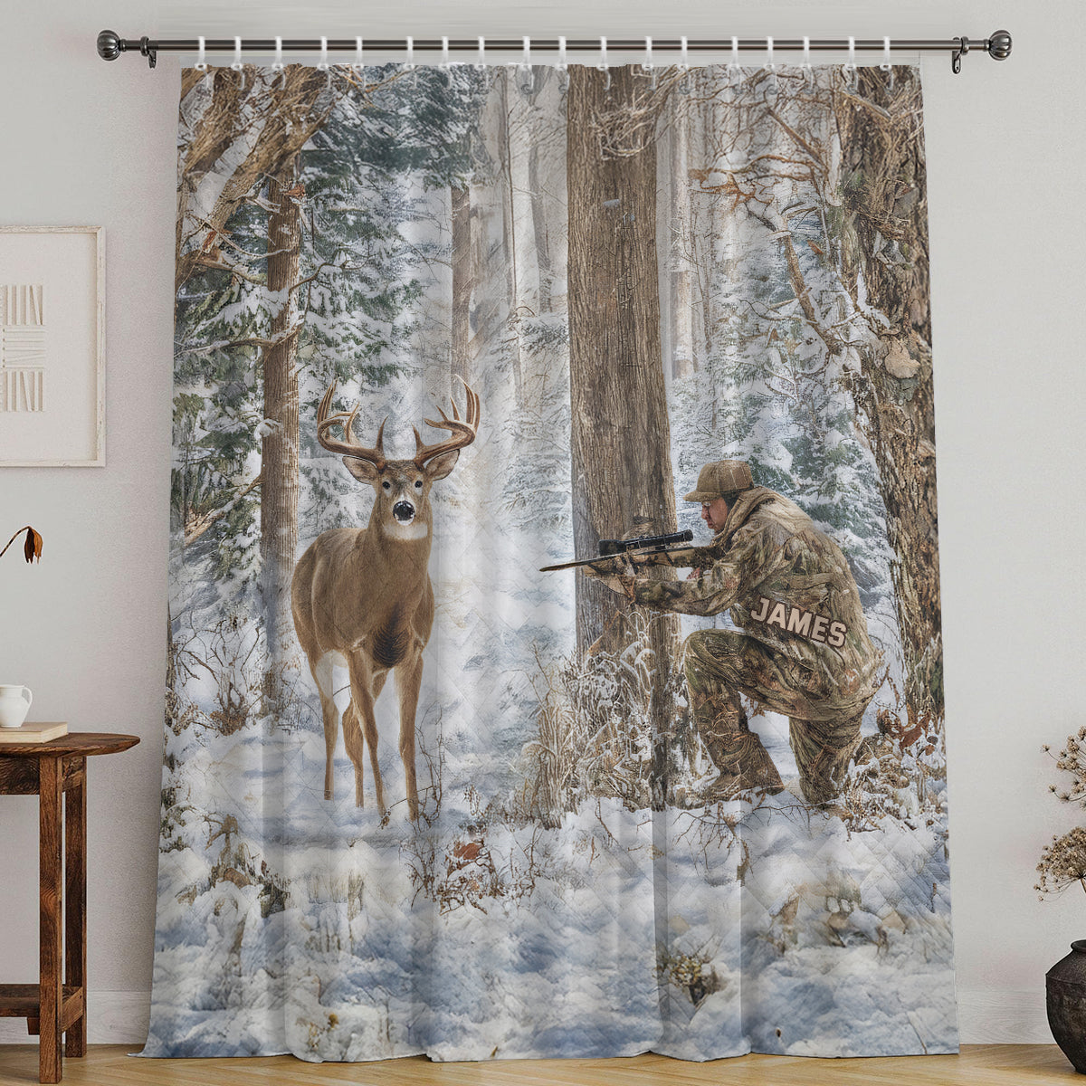 Love Hunting - Personalized Hunting Blackout Window Curtain/ Drapes Set