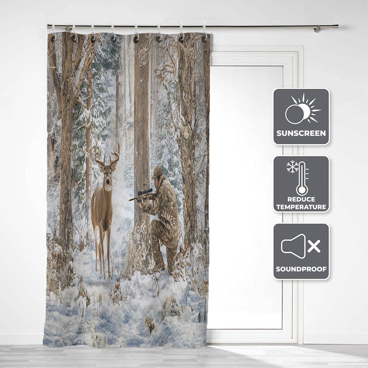 Love Hunting - Personalized Hunting Blackout Window Curtain/ Drapes Set