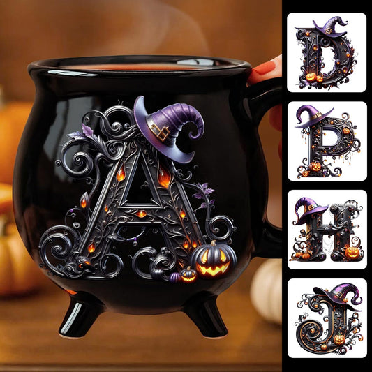 Witch Name Initial Letter - Personalized Witch Cauldron Mug