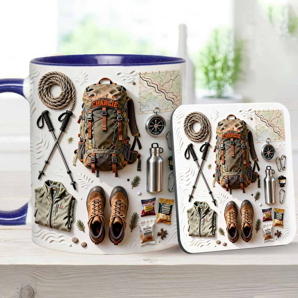Wanderbegeisterte – Personalisierter Wanderbecher & Untersetzer
