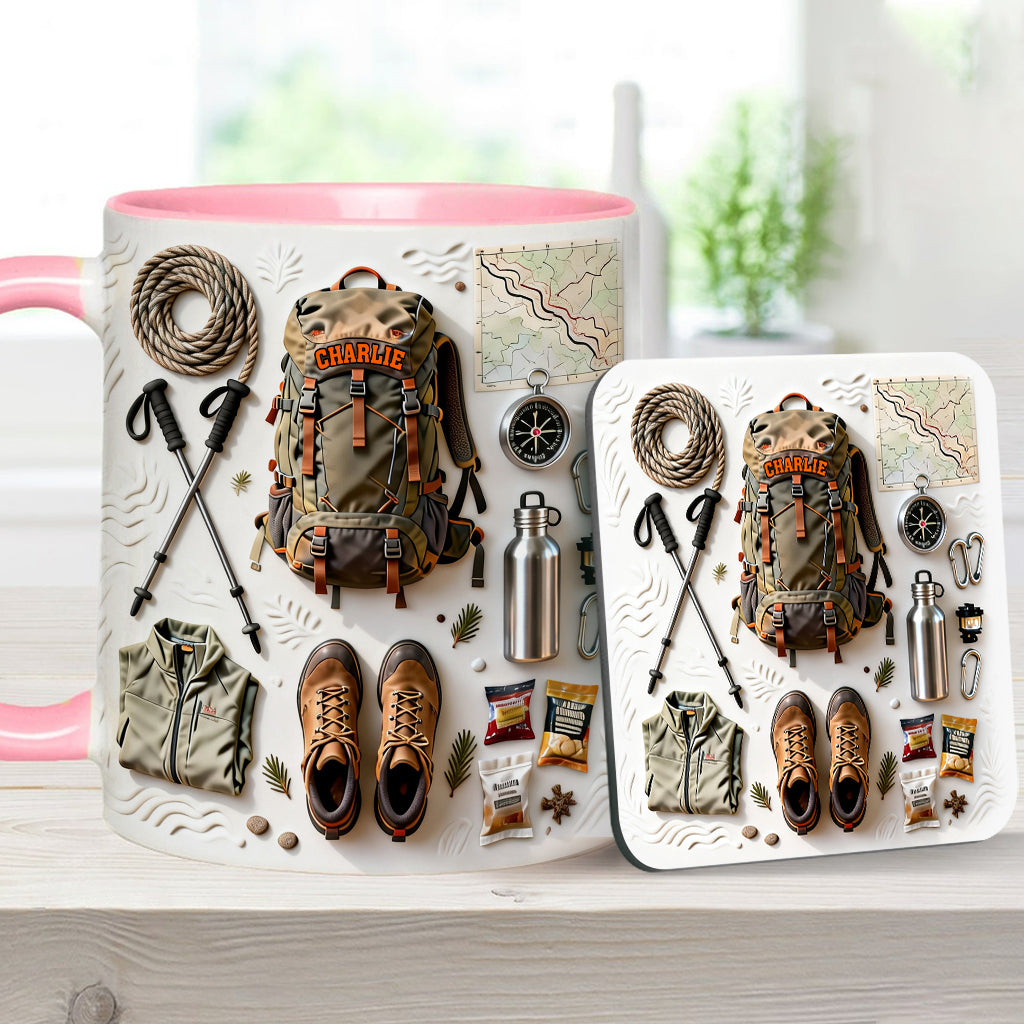 Wanderbegeisterte – Personalisierter Wanderbecher & Untersetzer