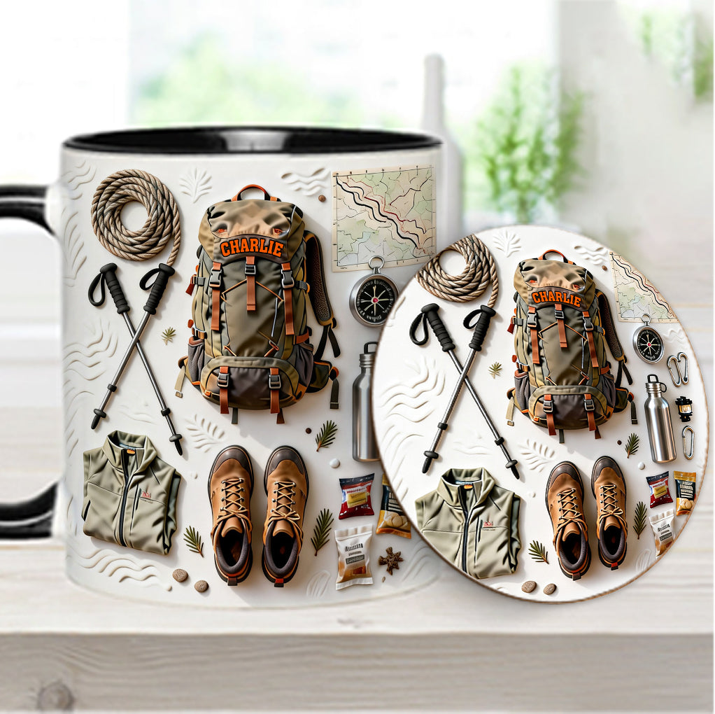 Wanderbegeisterte – Personalisierter Wanderbecher & Untersetzer