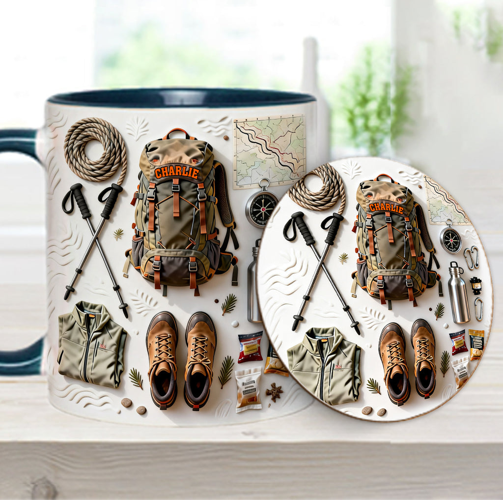 Wanderbegeisterte – Personalisierter Wanderbecher & Untersetzer