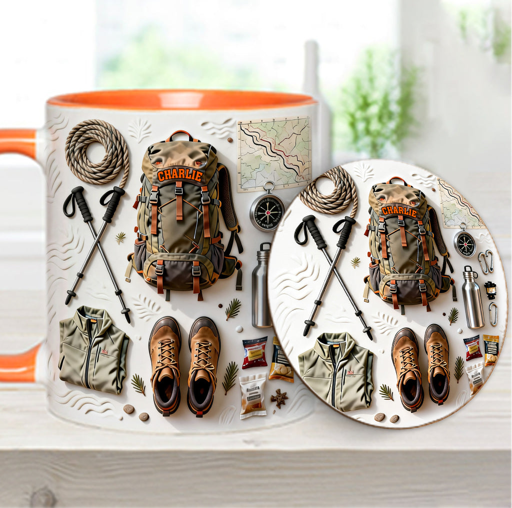 Wanderbegeisterte – Personalisierter Wanderbecher & Untersetzer