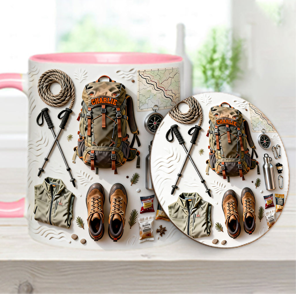 Wanderbegeisterte – Personalisierter Wanderbecher & Untersetzer