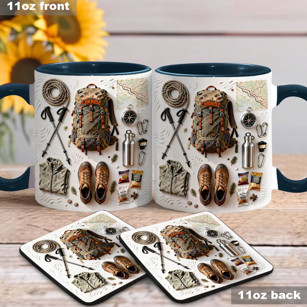 Wanderbegeisterte – Personalisierter Wanderbecher & Untersetzer