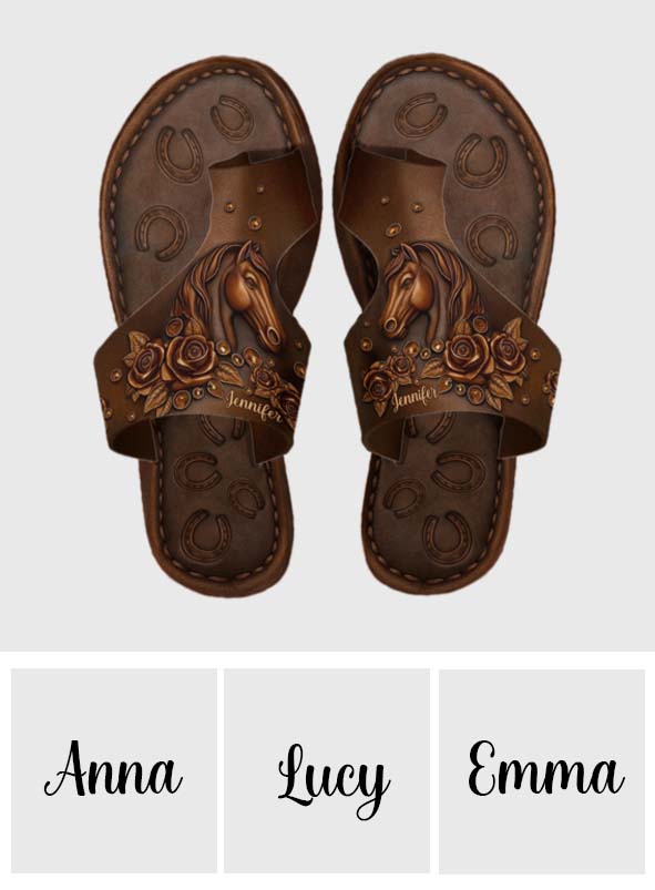 Love Horse - Personalized Horse Open Toe Sandals