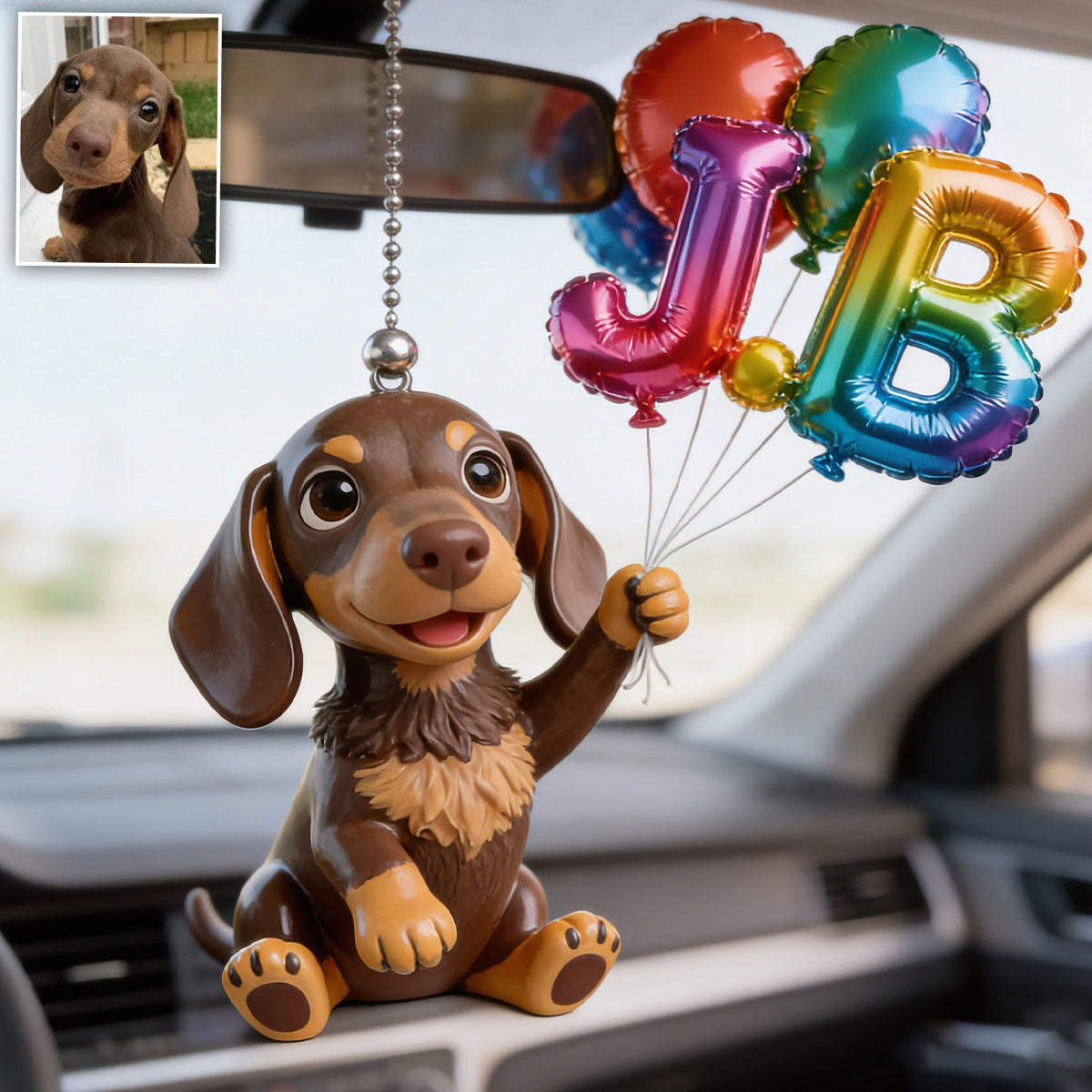 Personalisierter Haustiername Ballon - Individuelles Hundetransparentes Autoornament