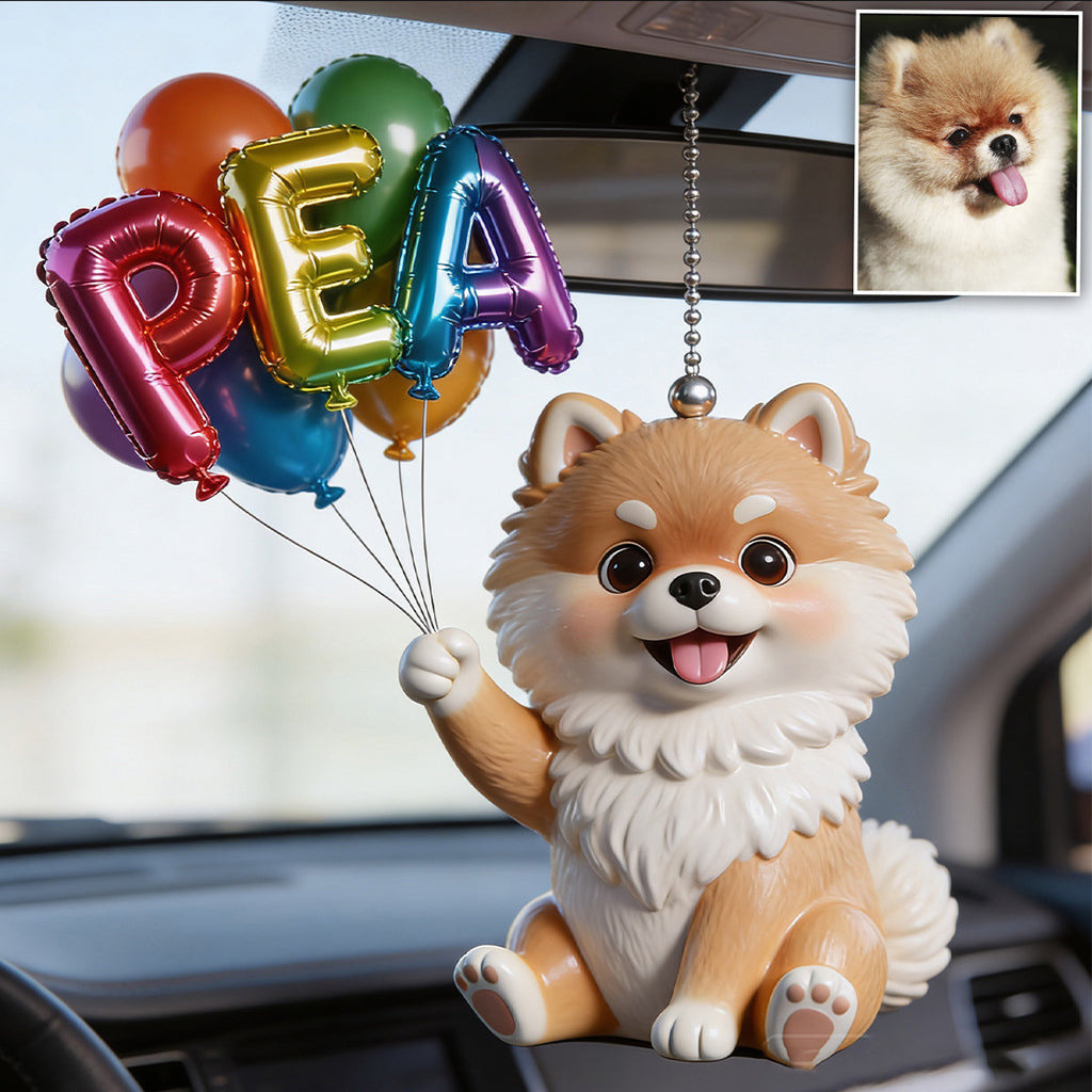 Personalisierter Haustiername Ballon - Individuelles Hundetransparentes Autoornament