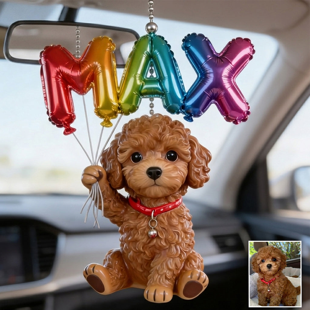 Personalisierter Haustiername Ballon - Individuelles Hundetransparentes Autoornament