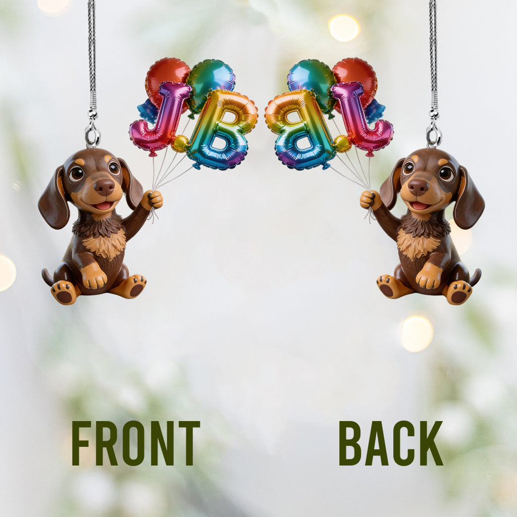 Personalisierter Haustiername Ballon - Individuelles Hundetransparentes Autoornament