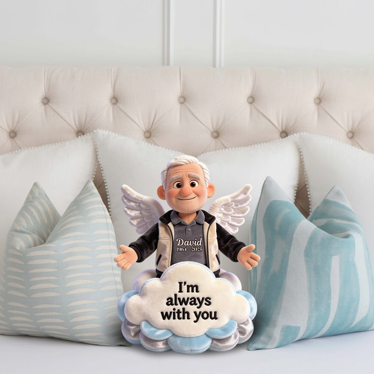 I'm always with you - Personalized Memorial Faux Fur Shaped Pillow