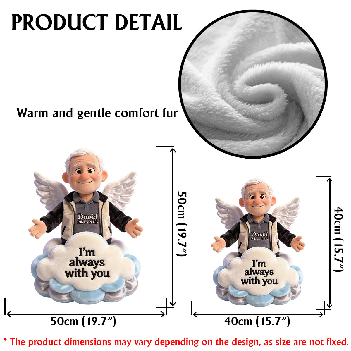 I'm always with you - Personalized Memorial Faux Fur Shaped Pillow