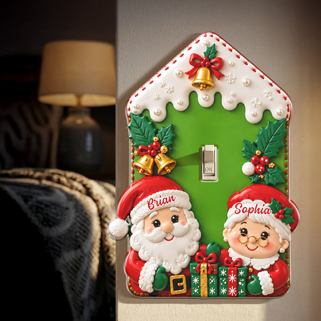 Santa & Mrs. Claus - Personalized Couple Light Switch/ Outlet Cover