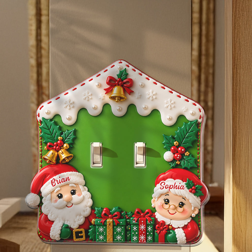 Santa & Mrs. Claus - Personalized Couple Light Switch/ Outlet Cover