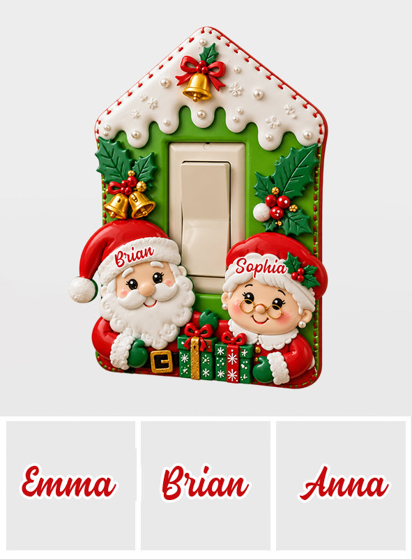 Santa & Mrs. Claus - Personalized Couple Light Switch/ Outlet Cover