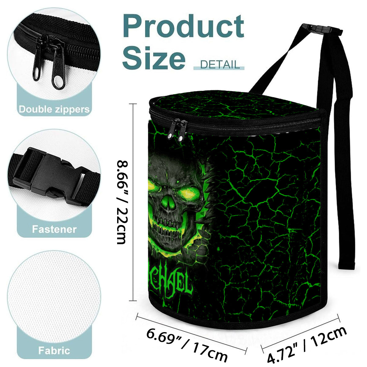 F Around And Find Out - Personalized Skull Portable Car Trash Can/ Organizer