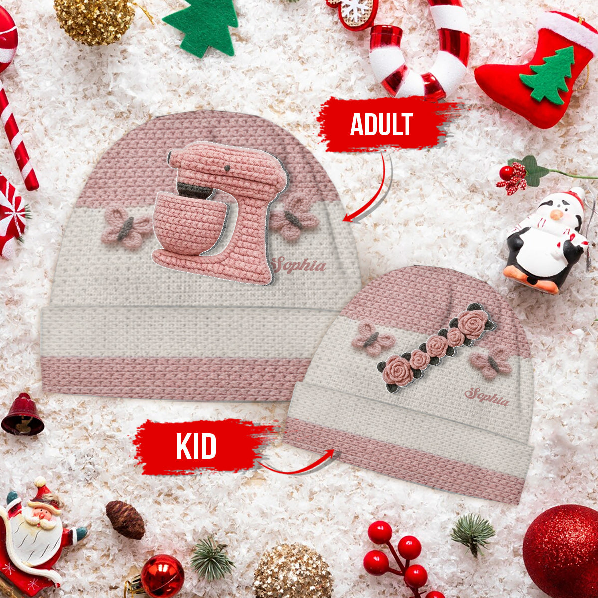 Baking Lover - Personalized Baking Beanie Hat With Patches