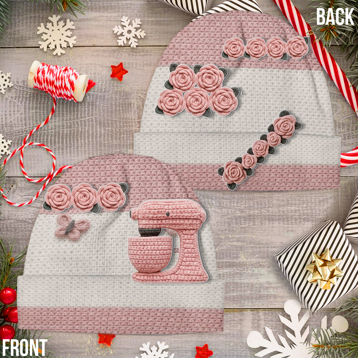 Baking Lover - Personalized Baking Beanie Hat With Patches