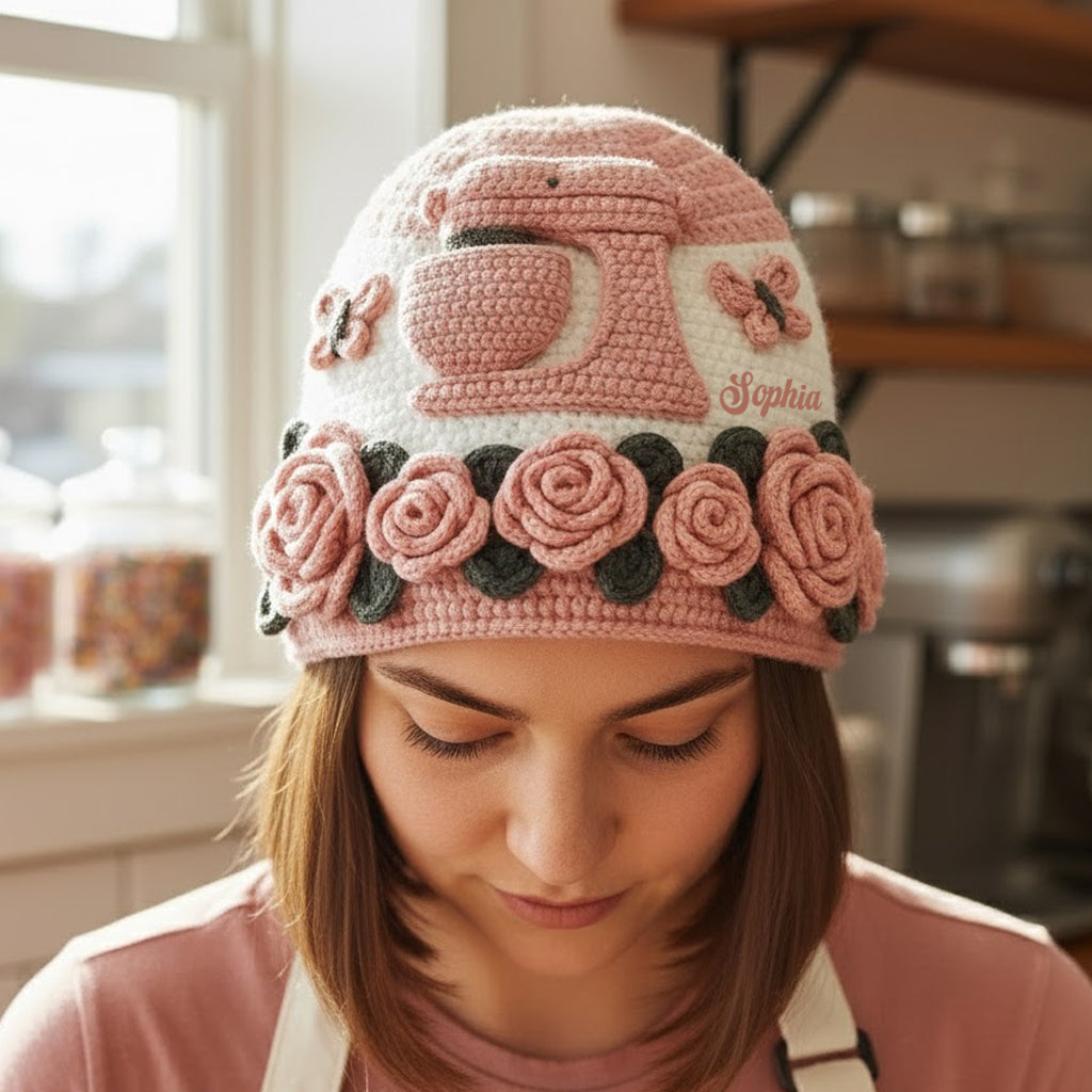 Baking Lover - Personalized Baking Beanie Hat With Patches