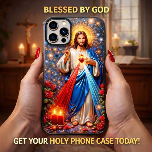 Sacré-Cœur de Jésus - Coque de téléphone personnalisée avec impression chrétienne intégrale