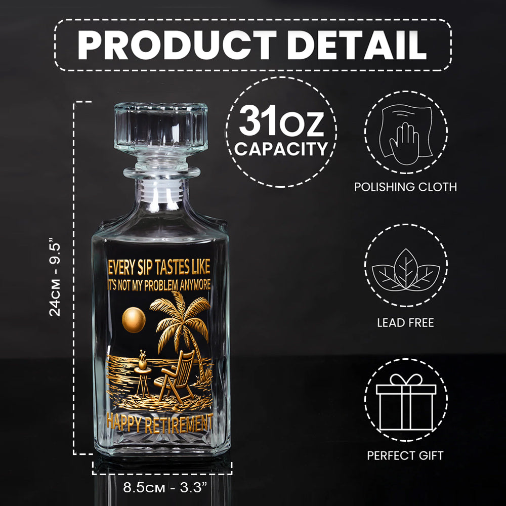 Happy Retirement - Personalized Retired Whiskey Decanter Set