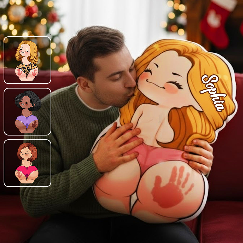 Funny Chibi Art for Couple - Personalized Couple Shaped Pillow