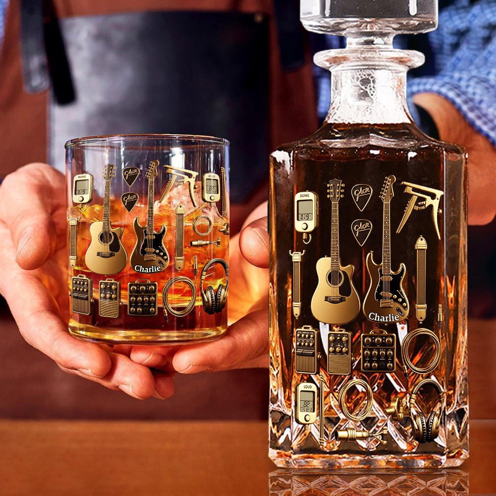 Guitarist - Personalized Guitar Whiskey Decanter Set