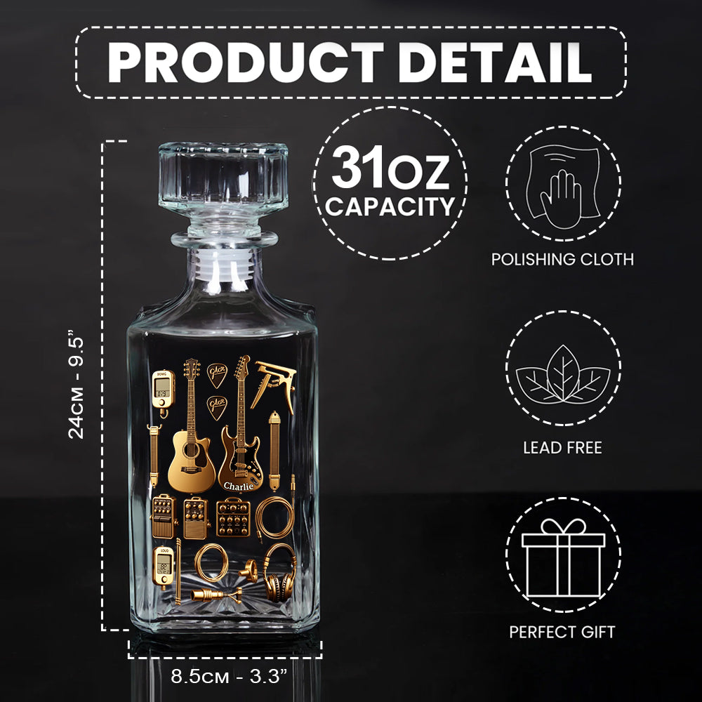 Guitarist - Personalized Guitar Whiskey Decanter Set