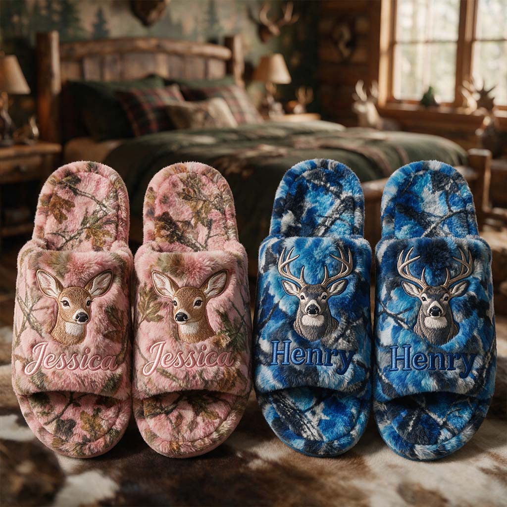 You & Me We Got This - Personalized Hunting Open-Toe Slippers